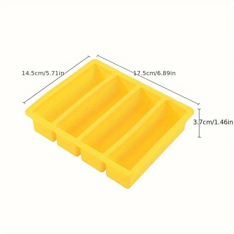1Pc Silicone Freezer Tray with Lid - Durable Kitchen Storage for Soup, Broth & Sauces - Stackable Food Prep Container