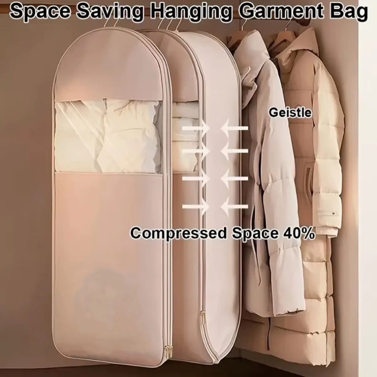 Down Jacket Compression Dust Cover, Wardrobe Clothes, High-Quality Dust-Proof Hanging Household Visible Clothing Dust Cover