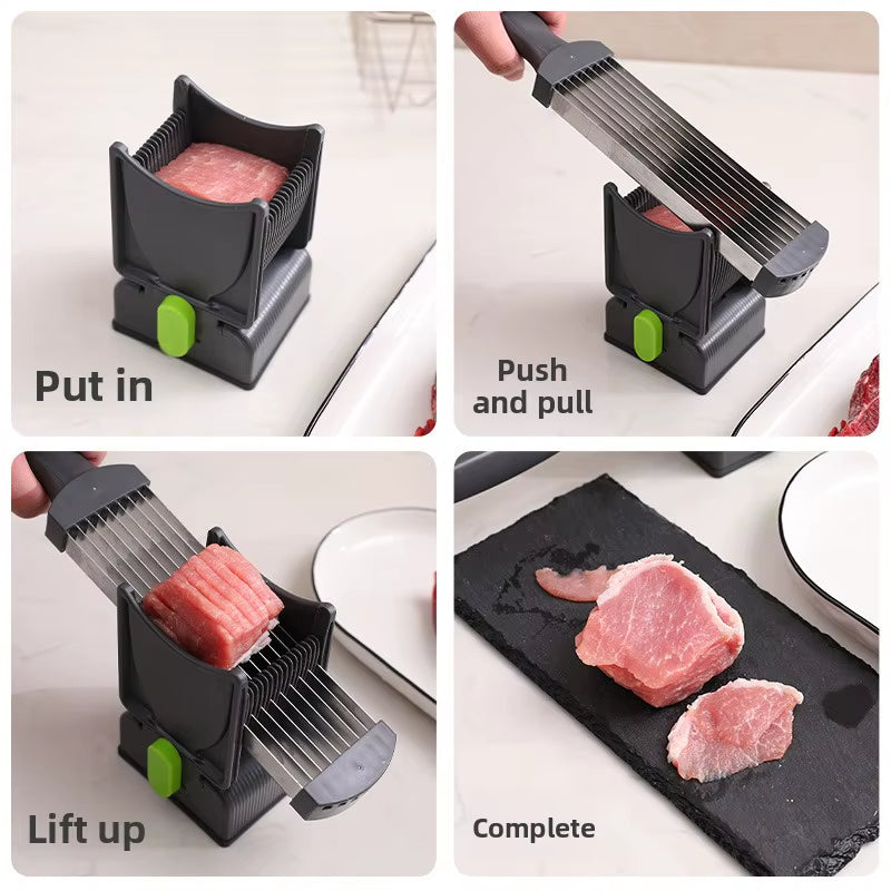 Meat Slicer and Cleaver Kitchen Knife Set for Meat Slicing and Shredding, Manual Fresh Meat Cutter, Slicer for Beef