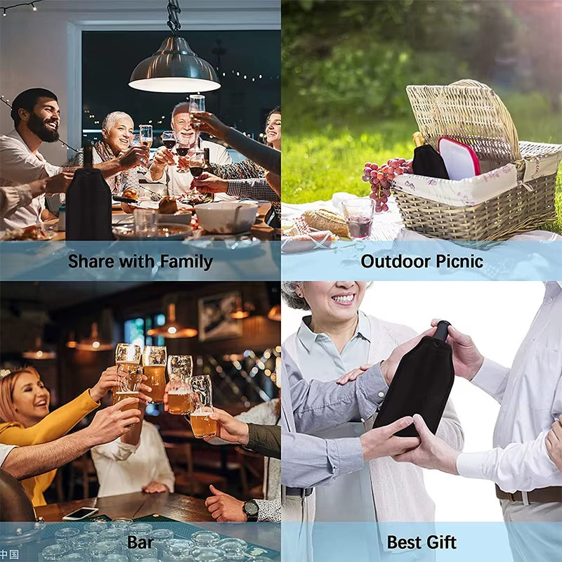 Wine Cooling Holder Ice Bag Jelly Picnic Beverage Nylon Wine Cooler Sleeve Soft Drink Rack Bar Tools for Beer Champagne Bucket