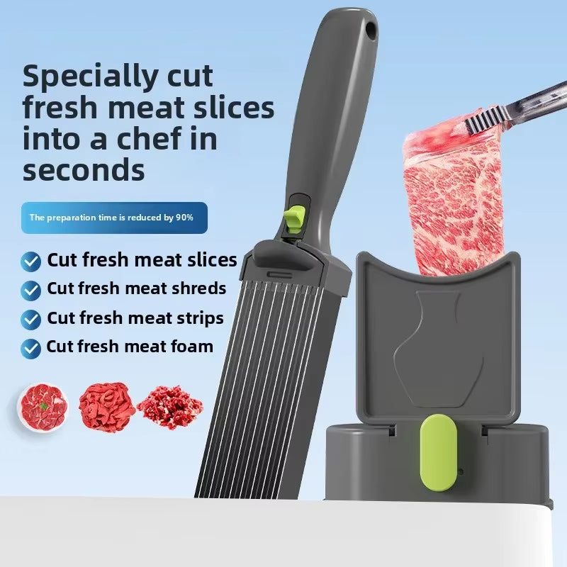 Meat Slicer and Cleaver Kitchen Knife Set for Meat Slicing and Shredding, Manual Fresh Meat Cutter, Slicer for Beef